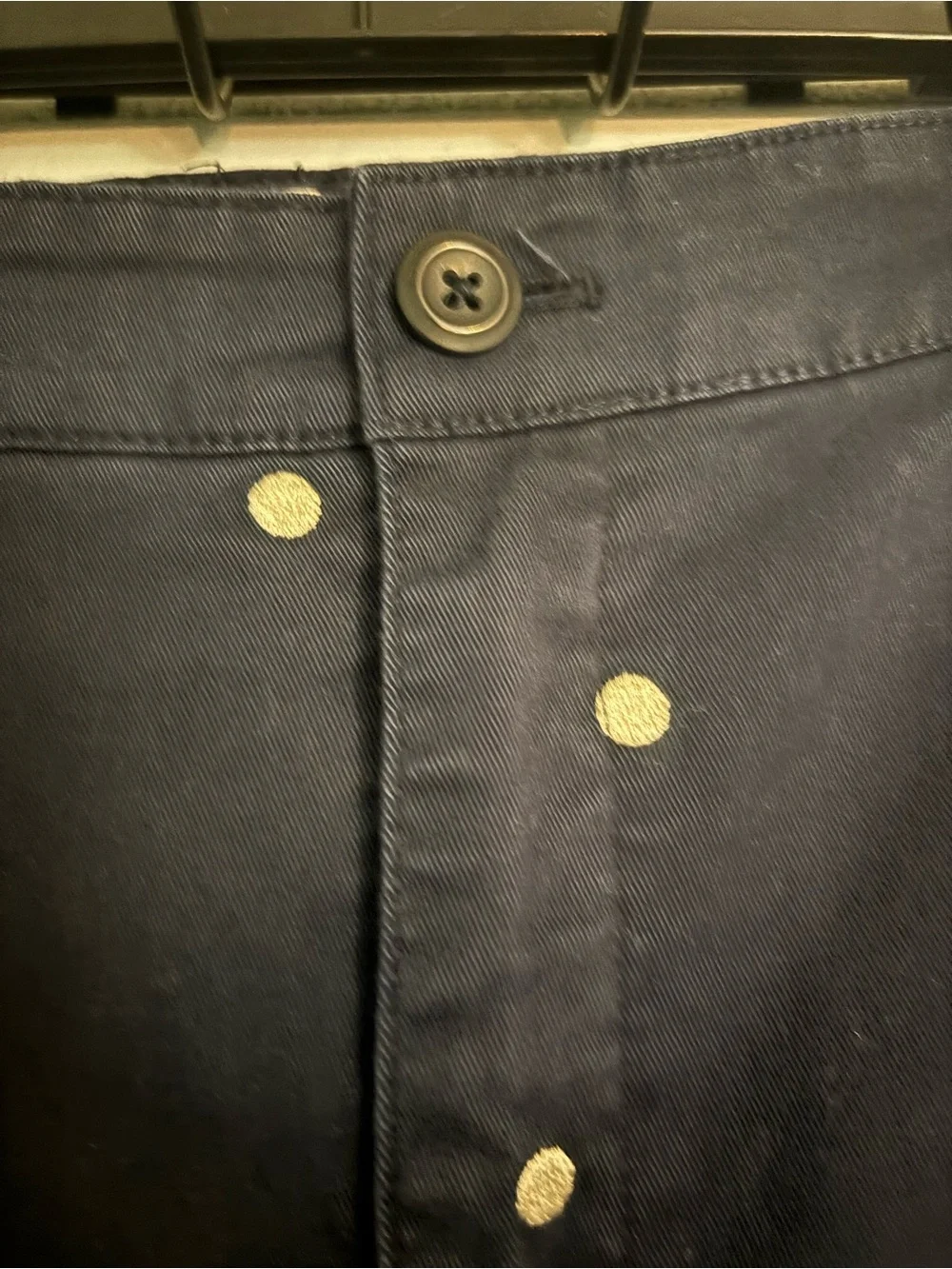 J. Crew‎ Womens Vintage Straight Navy Cream Ankle Embroidered Polka Dot 30 Pant